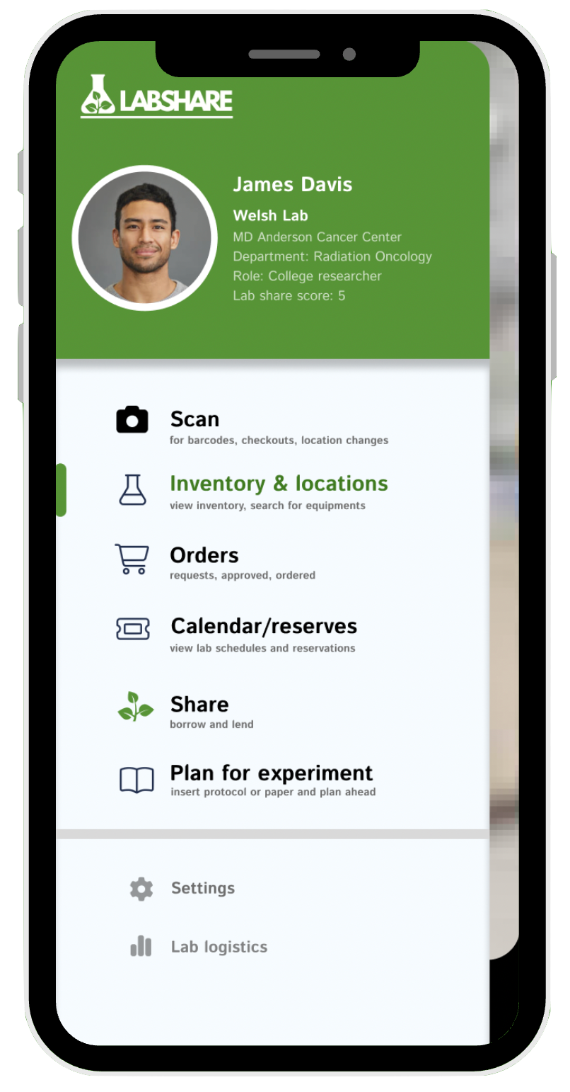 Labshare App Mockup